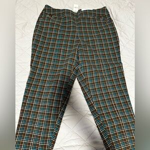 Cato Women's Plaid Pants - Blue, Brown and tan